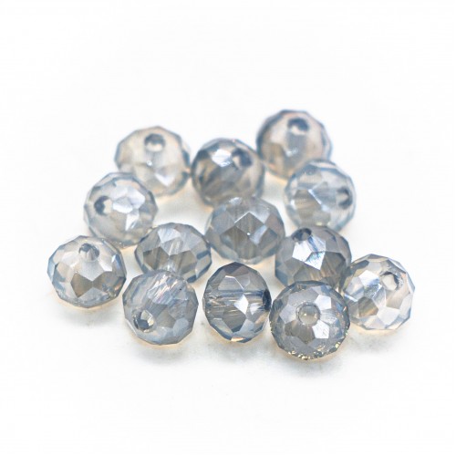 Бусины рондели 4*3мм (серый полупрозрачный)